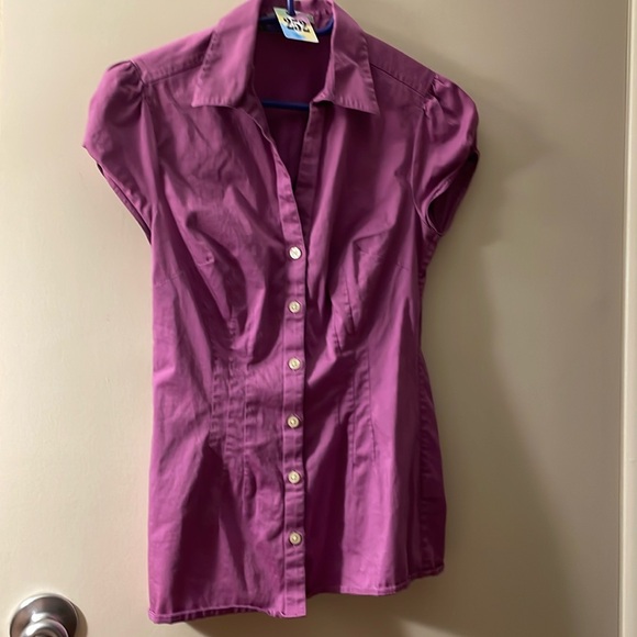 EUC BANANA REPUBLIC lilac fitted button down sz.6 252 - Picture 1 of 9